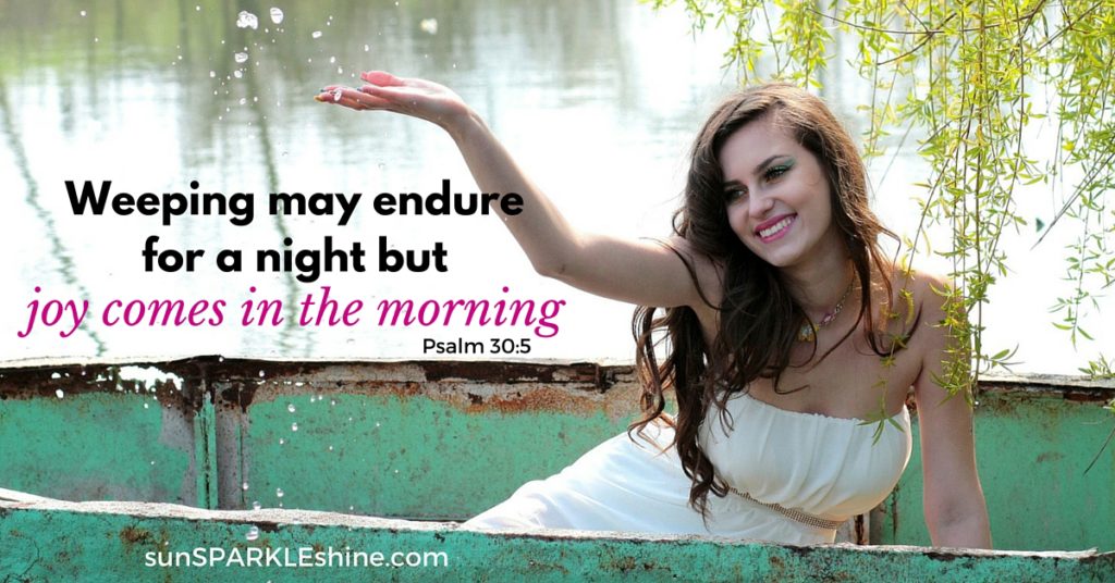 Here's hope for the hurting heart that's dealing with grief: joy comes in the morning. Find strength in the Lord, for He stays close to the brokenhearted.