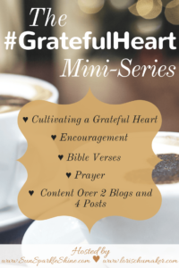 When life gets overwhelming what can lighten the load? Believe it or not, gratitude can. The #GratefulHeart series provide ideas, encouragement, prayers, and Bible verses that will equip you in the cultivating of a grateful heart.