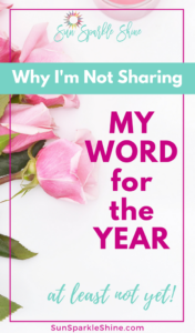 Do you have a word for the year? The past few years have taught me several valuable lessons one of which is that I should keep my word to myself...at least for now. Here's why. #oneword #goals #newyear #wordfortheyear