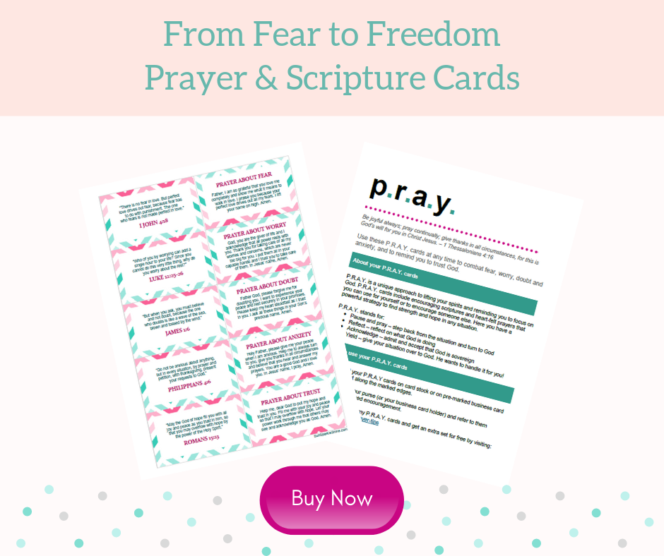 Prayer Cards + Scripture Cards - From Fear to Freedom - SunSparkleShine