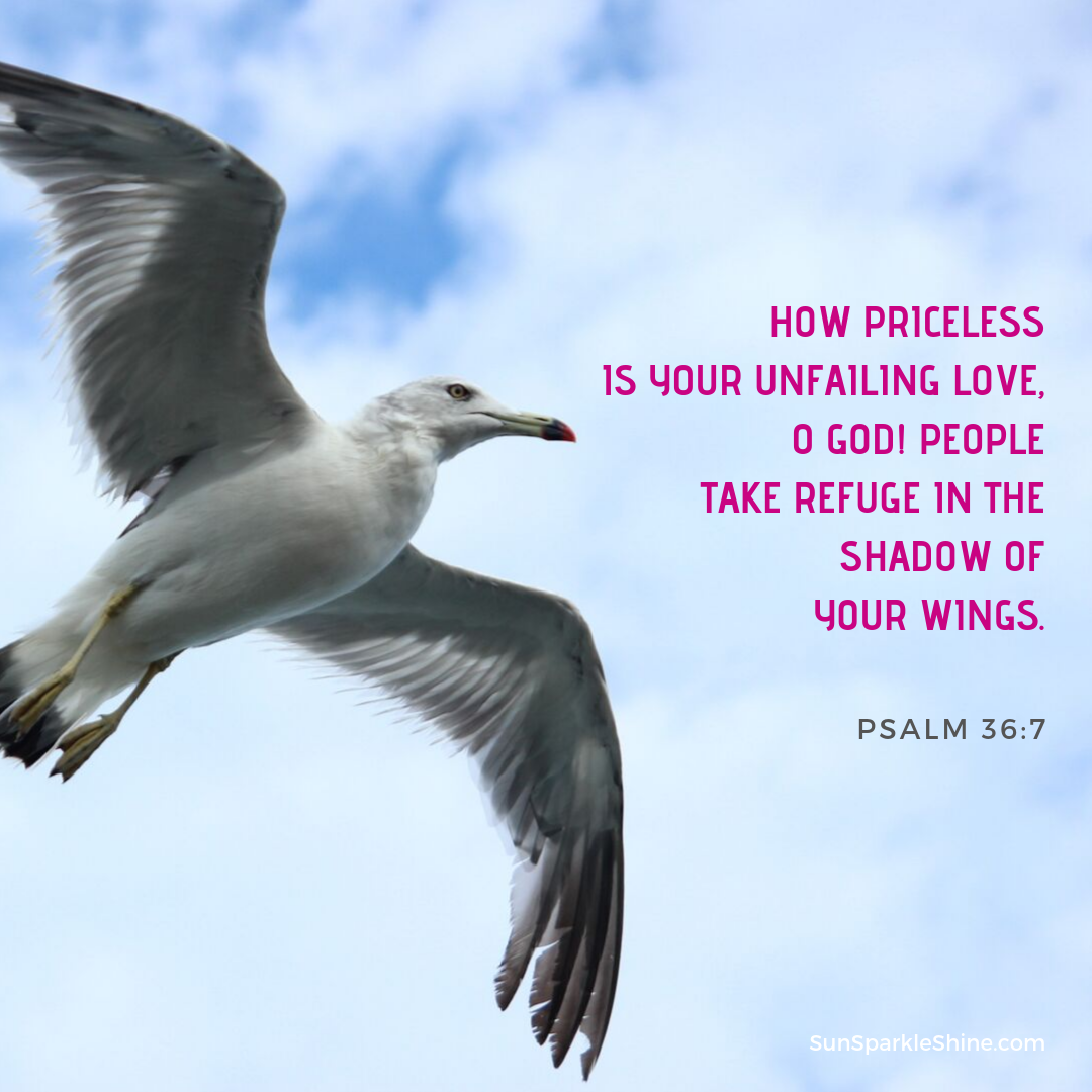 God's amazing love - Psalm 36:7 - SunSparkleShine.com